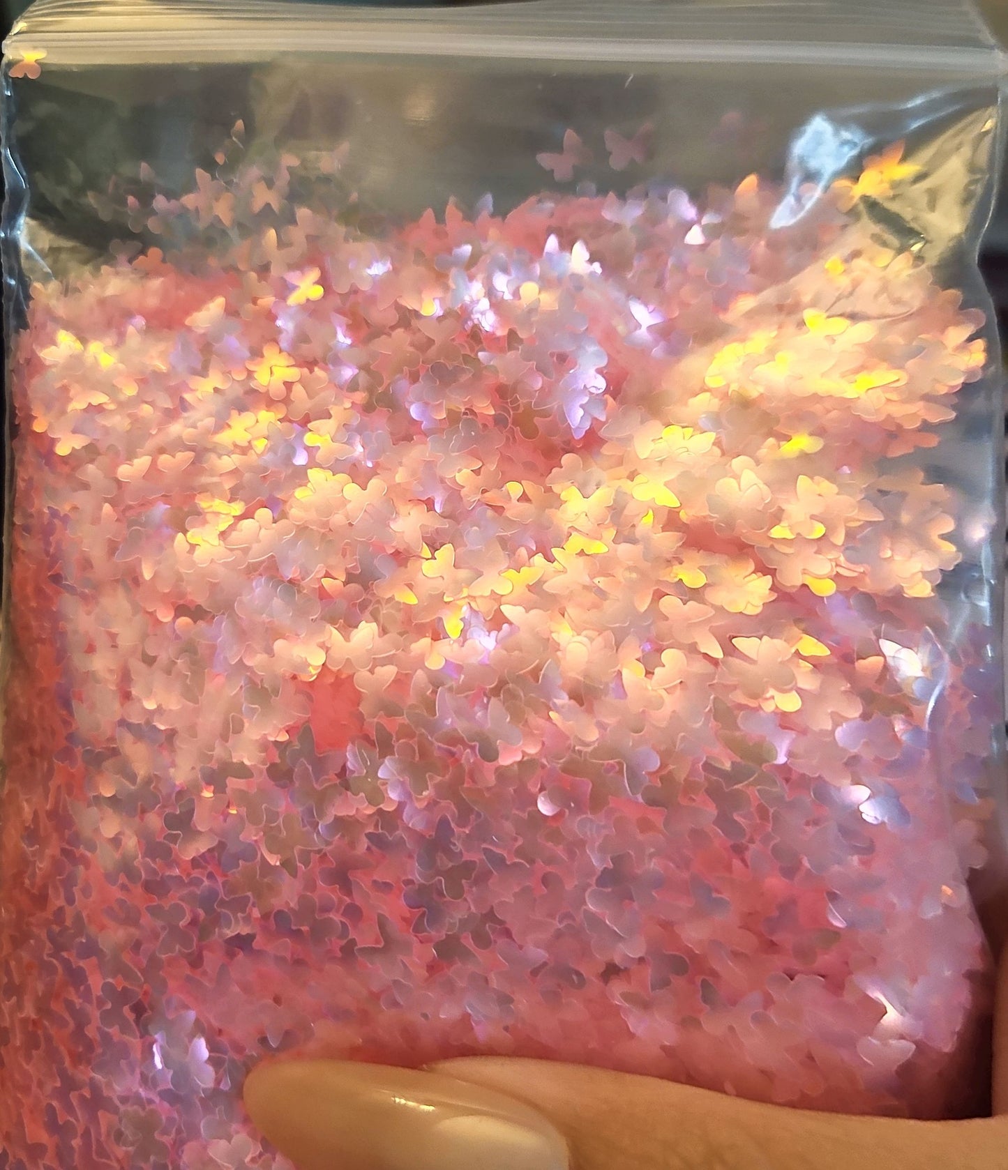 85G pink iridescent butterfly 2oz