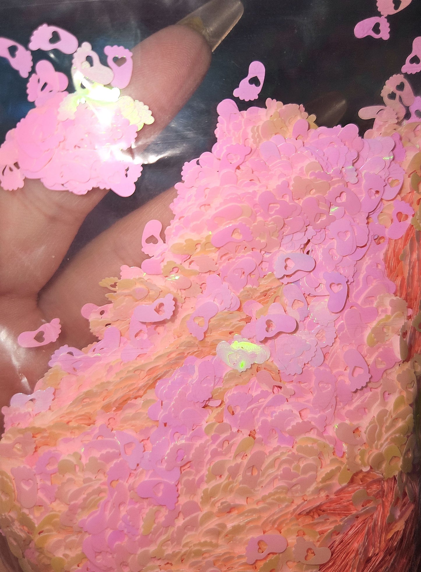 Baby footprint glitter