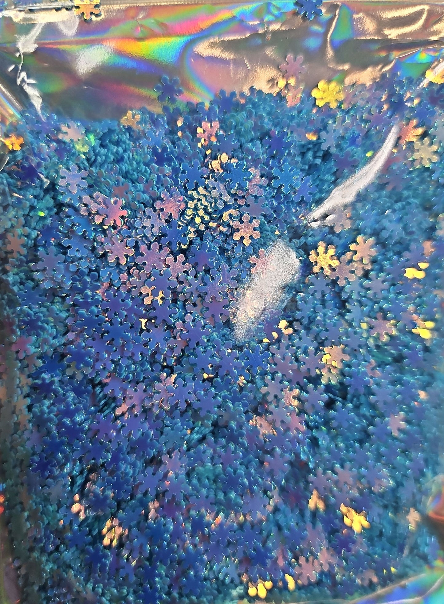 Blue snowflakes glitter