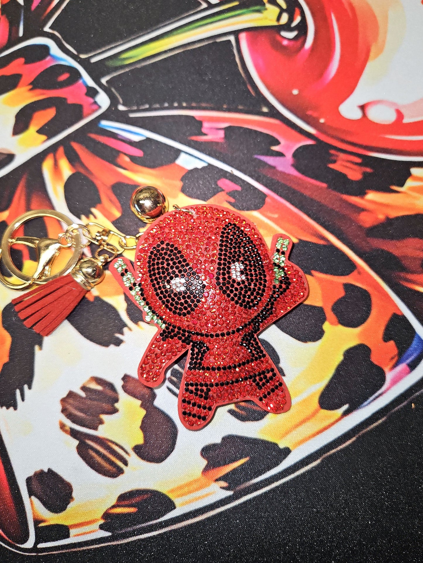 Dare rhinestone keychain